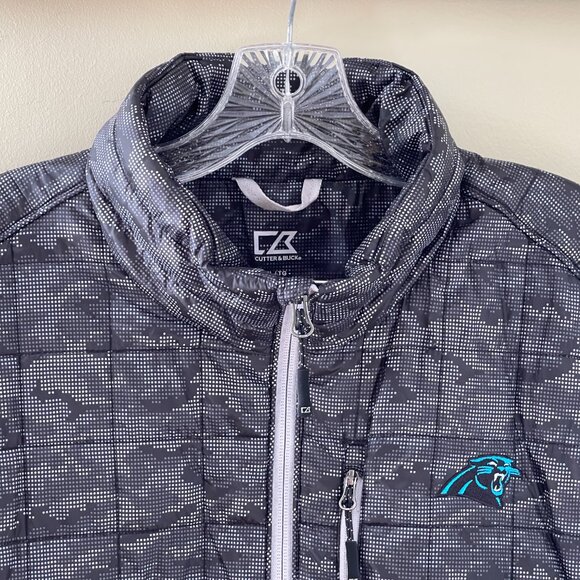 Carolina Panthers Mono Cutter & Buck Rainier PrimaLoft® Mens Eco Puffer Vest